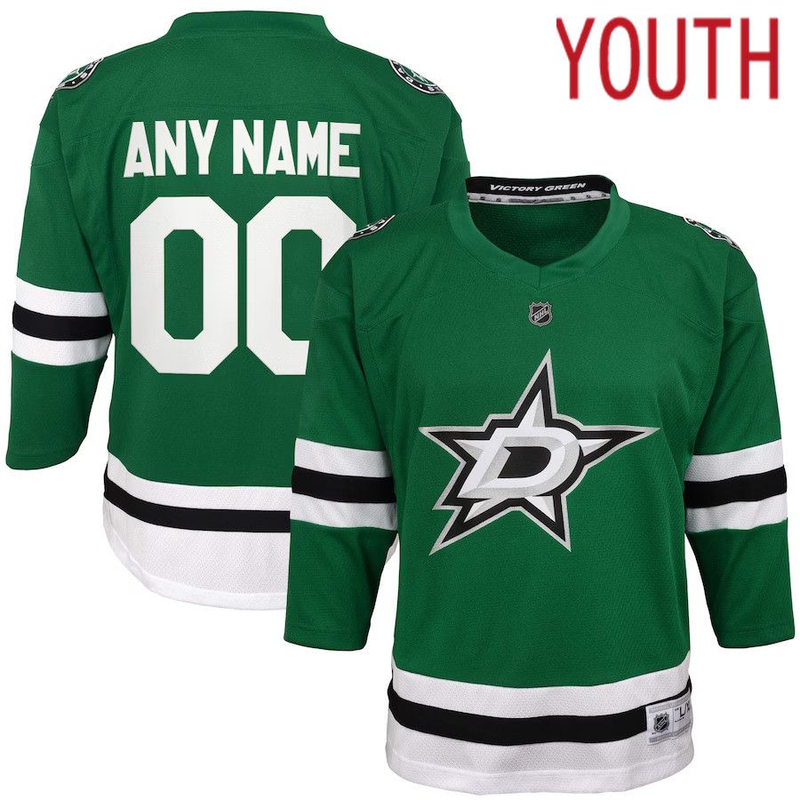 Youth Dallas Stars Green Home Replica Custom NHL Jersey